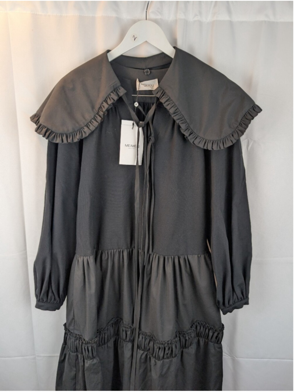 Meimeij Black Dress With Removable Collar Size 4(40) BNWT - Picture 2 of 11